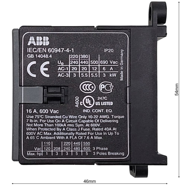 Контактор 20а катушка 24в ас ABB вс 7-30-01