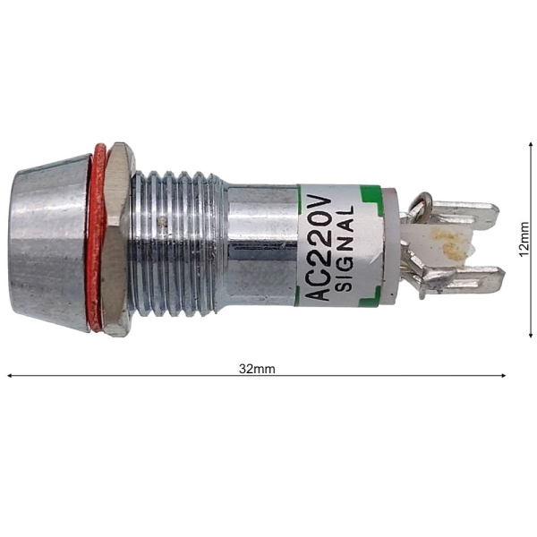 Лампа сигнальная L-616R 220V (сэч-0.45/0.25) красная
