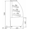 Витрина нейтральная напольная ПОЛЮС K70 N 0,9-1 LIGHT BREAD 0011-9005 (со стеклом)